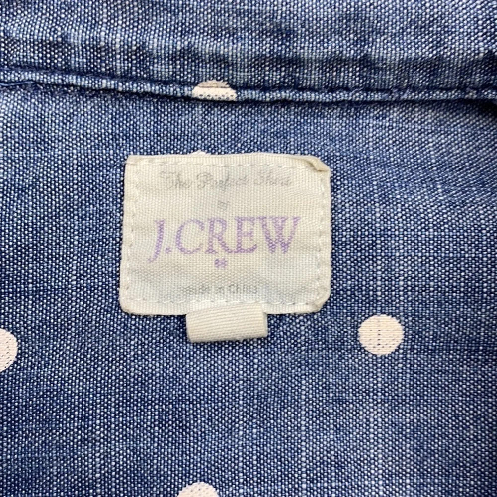 J.Crew Polka Dot Denim Button Up Long Sleeve XS